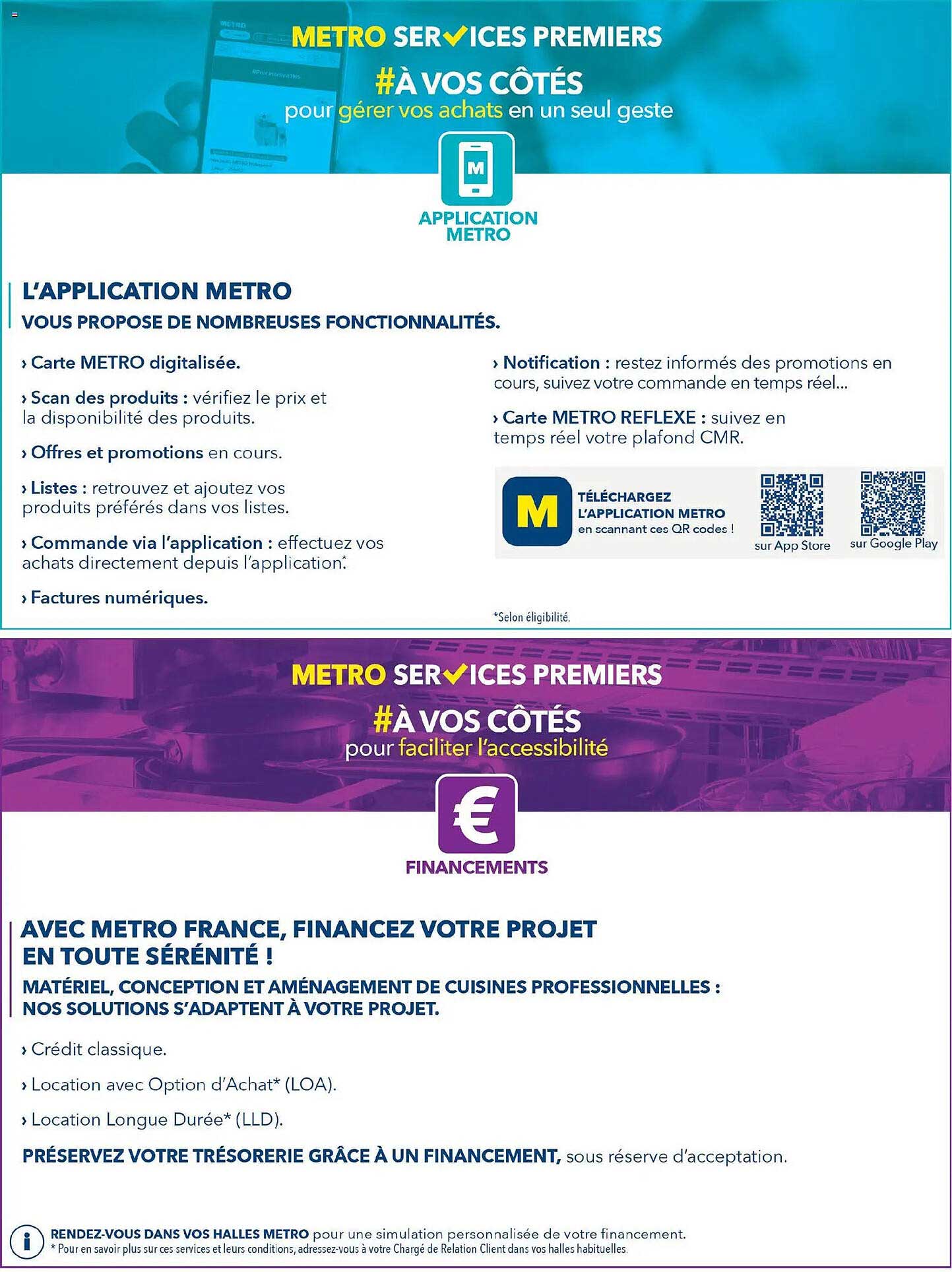 L’APPLICATION METRO VOUS PROPOSE DE NOMBREUSES FONCTIONNALITÉS.