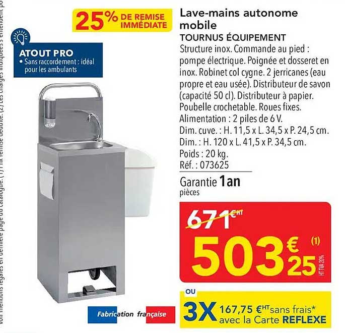 Lave-mains autonome mobile