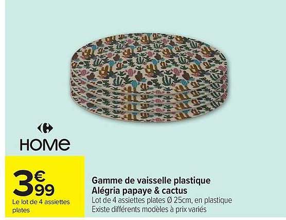 Le lot de 4 assiettes plates