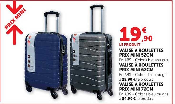 LE PRODUIT VALISE À ROULETTES PRIX MINI 52CM