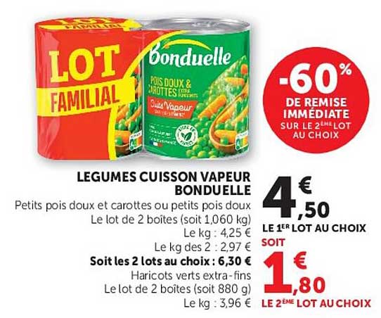 LEGUMES CUISSON VAPEUR BONDUELLE
