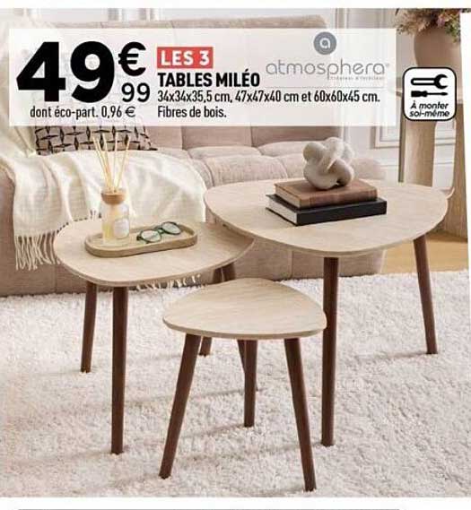 LES 3 TABLES MILO
