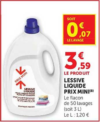 LESSIVE LIQUIDE PRIX MINI!