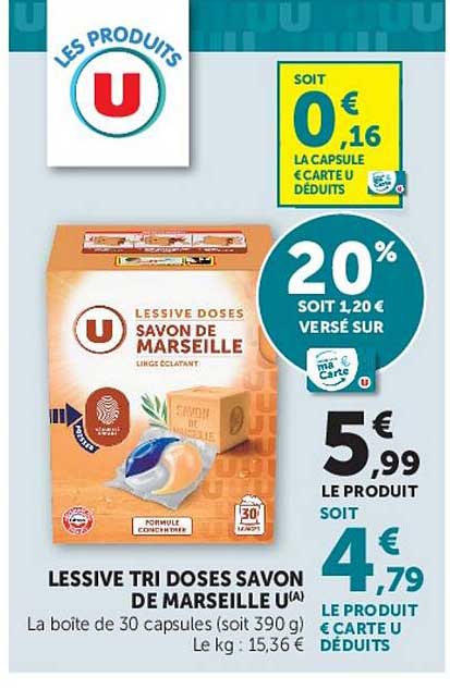LESSIVE TRI DOSES SAVON DE MARSEILLE U(A)