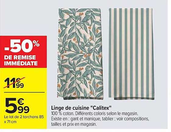 Linge de cuisine "Calitex"