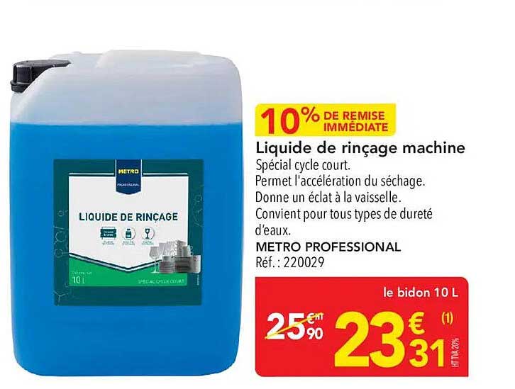 Liquide de rinçage machine