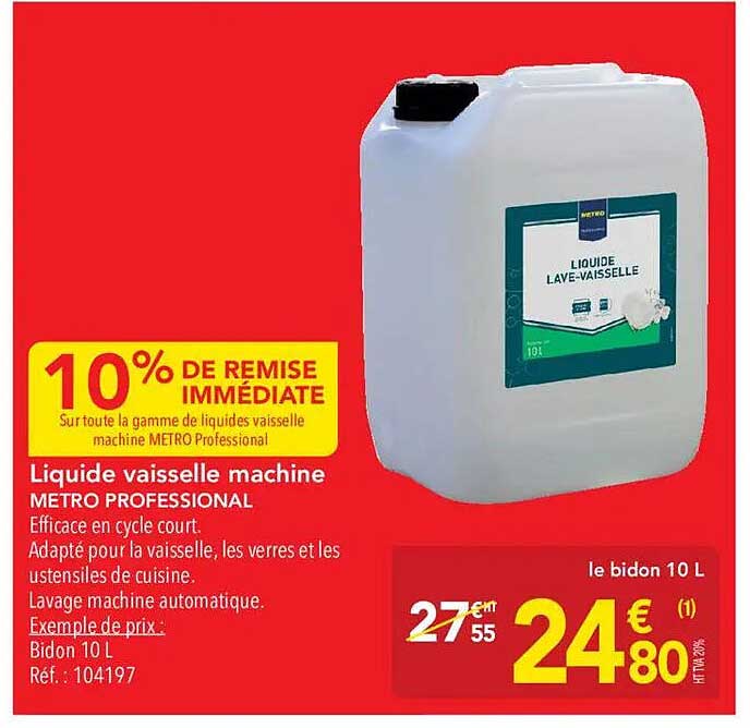 Liquide vaisselle machine METRO PROFESSIONAL
