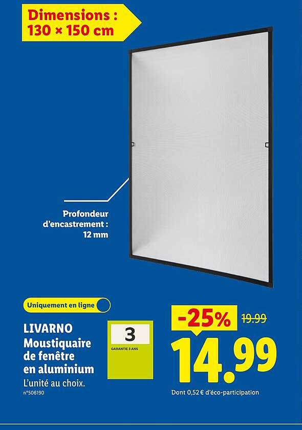 LIVARNO Moustiquaire de fenêtre en aluminium