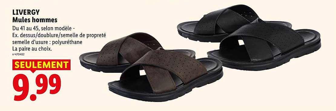 LIVERGY Mules hommes