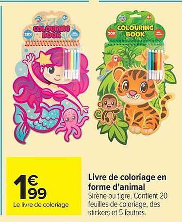Livre de coloriage en forme d'animal