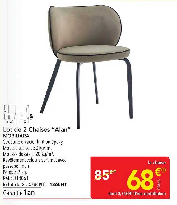 Lot de 2 Chaises “Alan”