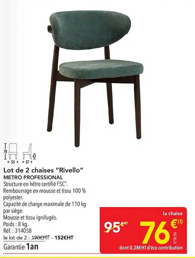 Lot de 2 chaises “Rivello”