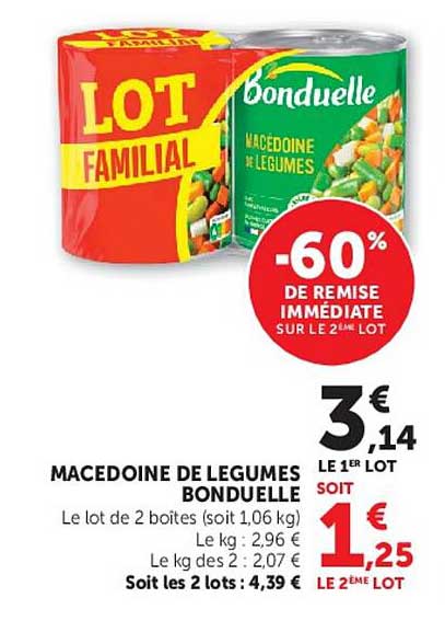 MACEDOINE DE LEGUMES BONDUELLE