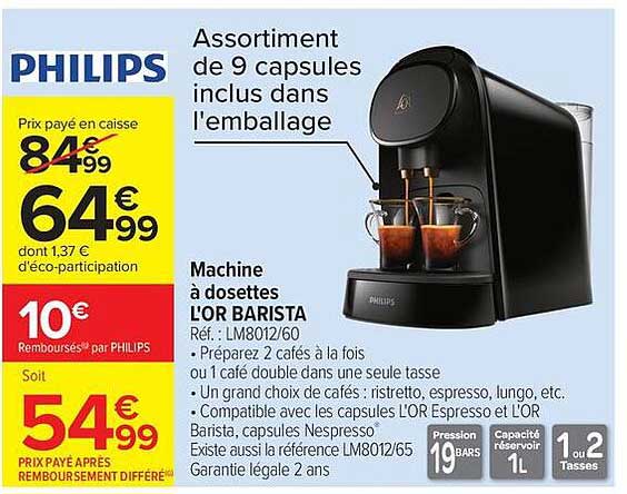 Machine à dosettes L'OR BARISTA