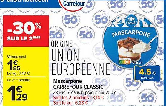 Mascarpone CARREFOUR CLASSIC'
