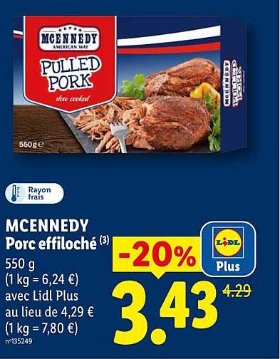MCCENNEDY Porc effiloché