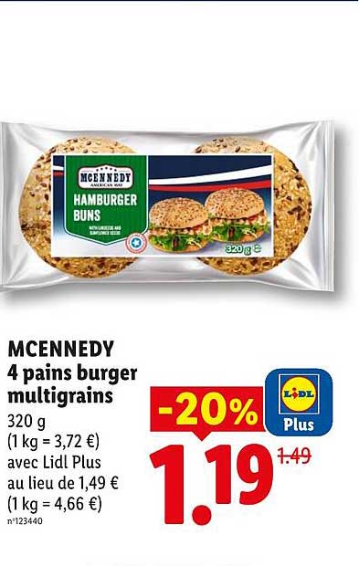 MCENNEDY 4 pains burger multigrains