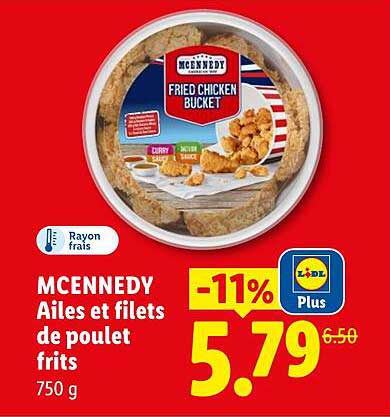 MCENNEDY Ailes et filets de poulet frits 750 g
