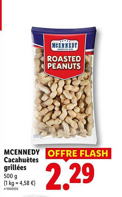 MCENNEDY Cacahuètes grillées 500 g
