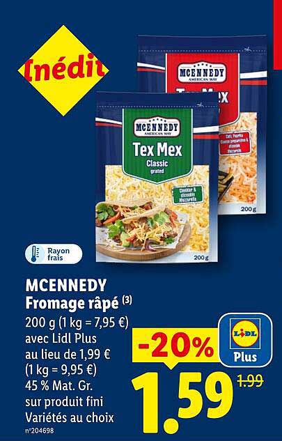 MCENNEDY Fromage râpé