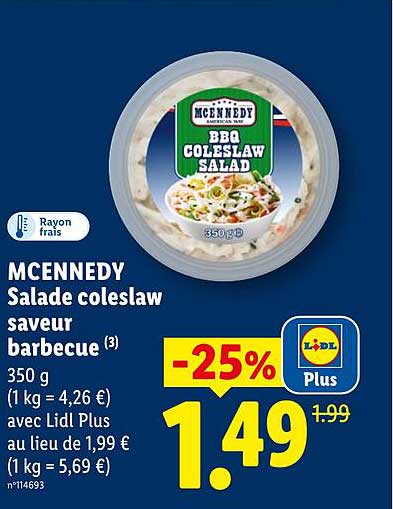 MCENNEDY Salade coleslaw saveur barbecue (3)
