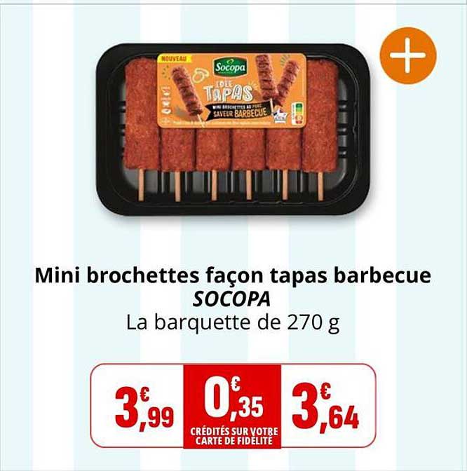 Mini brochettes façon tapas barbecue SOCOPA