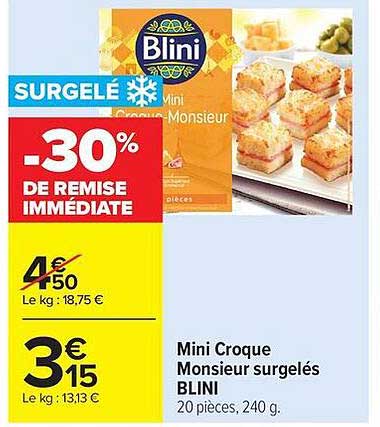 Mini Croque Monsieur surgelés BLINI