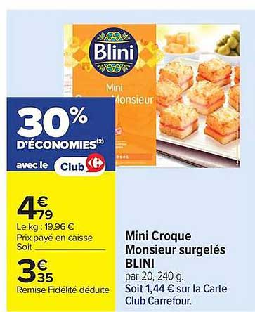 Mini Croque Monsieur surgelés BLINI