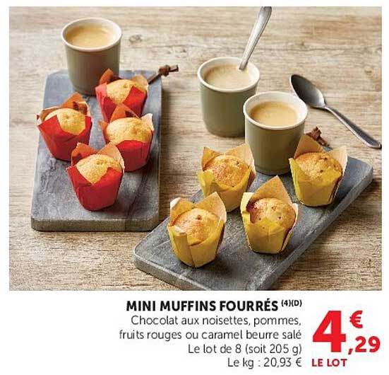 MINI MUFFINS FOURRÉS (4)(D)