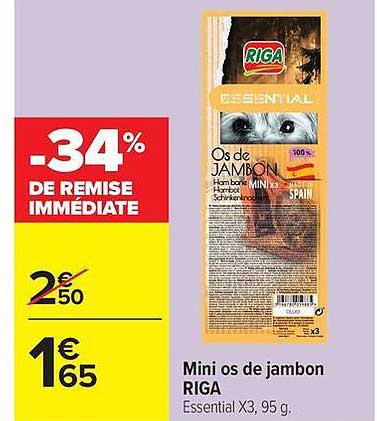 Mini os de jambon RIGA Essential X3, 95 g.