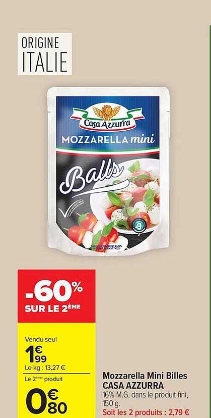 Mozzarella Mini Billes CASA AZZURRA