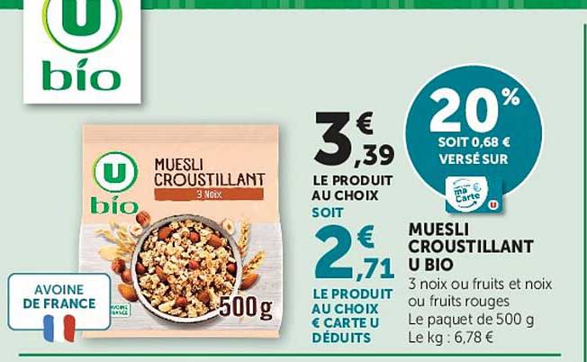 MUESLI CROUSTILLANT U BIO