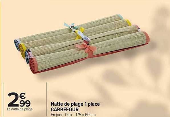 Natte de plage 1 place CARREFOUR