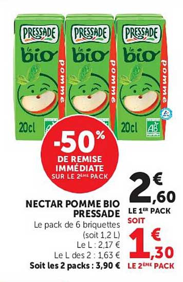 NECTAR POMME BIO PRESSADE