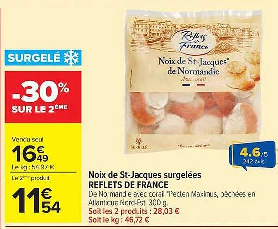 Noix de St-Jacques surgelées REFLETS DE FRANCE