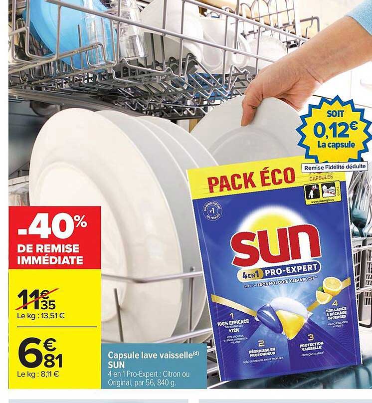 PACK ÉCO SUN 4 en 1 Pro-Expert : Citron ou Original, par 56, 840 g.
