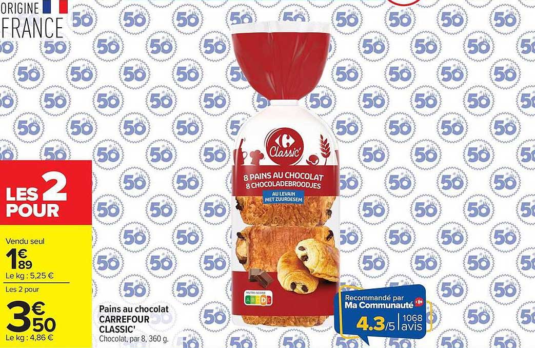 Pains au chocolat CARREFOUR CLASSIC'