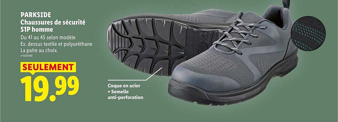 PARKSIDE Chaussures de sécurité S1P homme