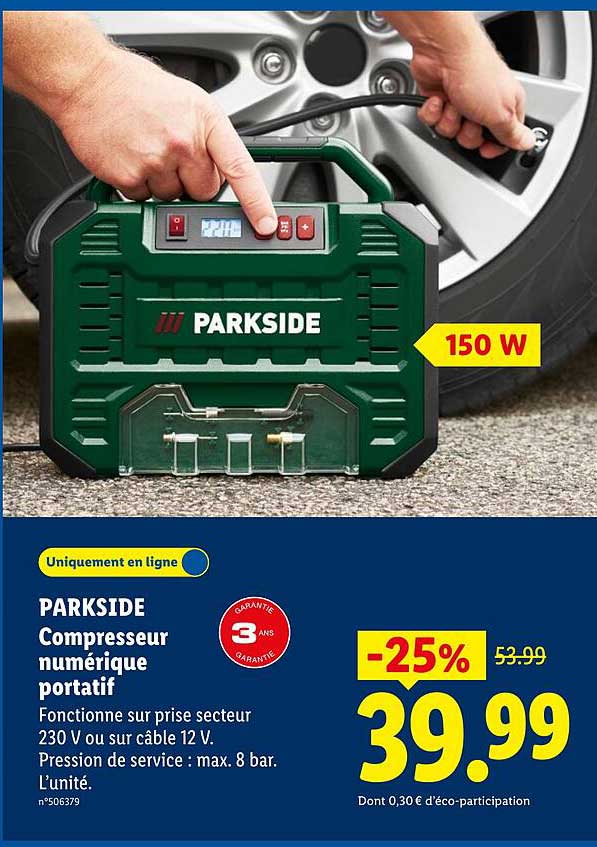 PARKSIDE Compresseur numérique portable