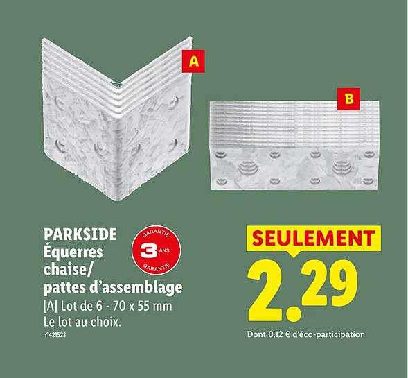 PARKSIDE Équerres chaise/pattes d’assemblage