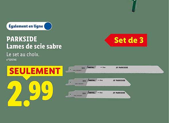 PARKSIDE Lames de scie sabre