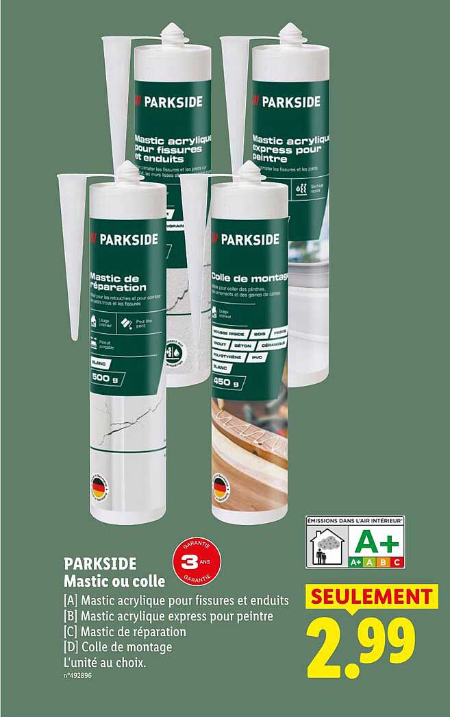 PARKSIDE Mastic ou colle
