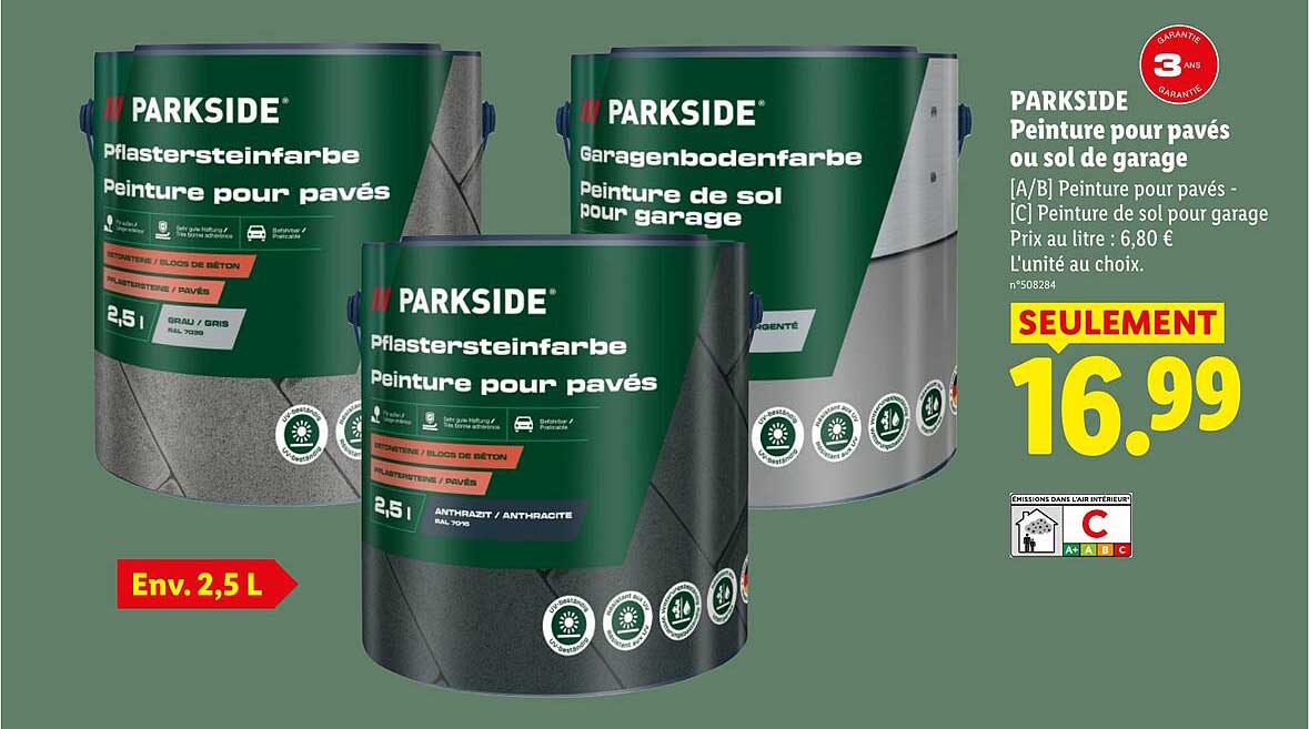 PARKSIDE Peinture pour pavés ou sol de garage