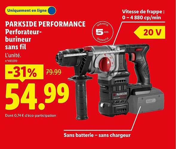 PARKSIDE PERFORMANCE Perforateur-burineur sans fil
