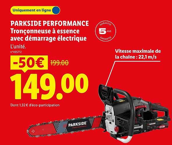 PARKSIDE PERFORMANCE Tronçonneuse à essence avec démarrage électrique