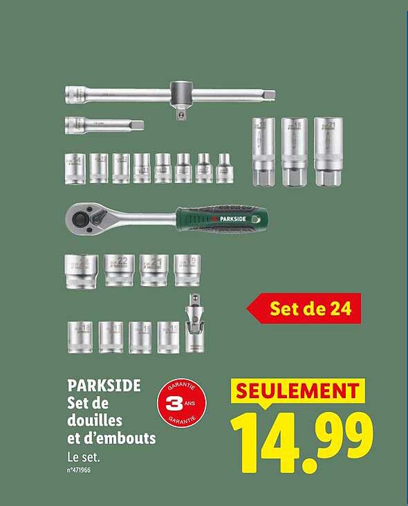 PARKSIDE Set de douilles et d’embouts