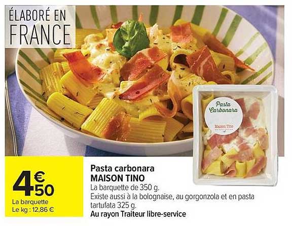 Pasta carbonara MAISON TINO