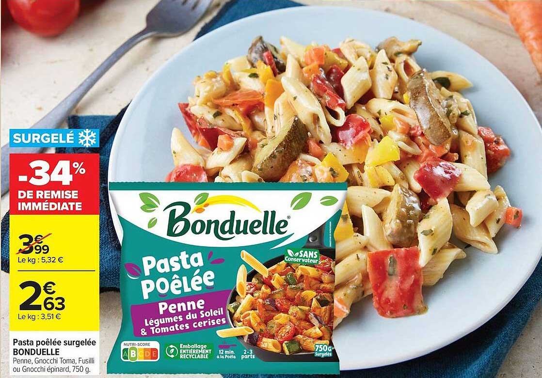 Pasta poêlée surgelée BONDUELLE