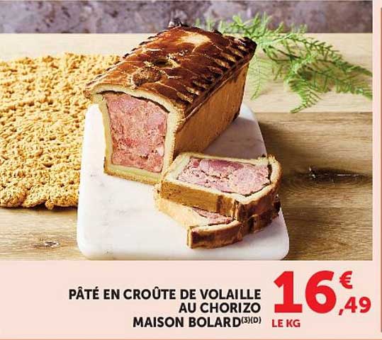 PÂTÉ EN CROÛTE DE VOLAILLE AU CHORIZO MAISON BOLARD