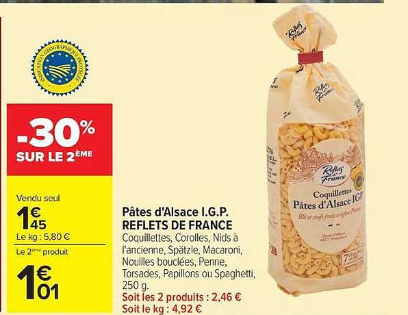 Pâtes d'Alsace I.G.P. REFLETS DE FRANCE
